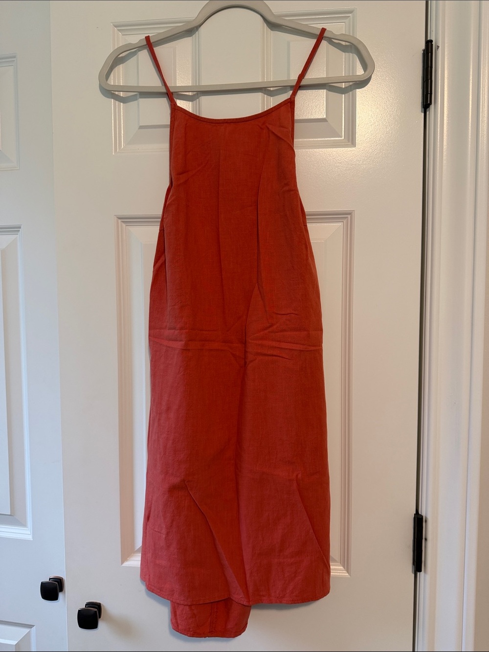 a new day Coral Slip Midi Dress with Thin Straps